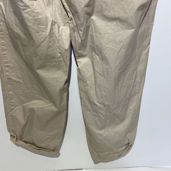 Talbots Mens Flat Front Straight Leg Elastic Waist Chino Pants Khaki Size 12 - Picture 6 of 10